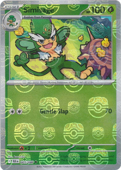 Black Bolt Simisage #5/86 Masterball Holo